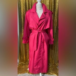80’s Vintage Bright Pink Trench Coat